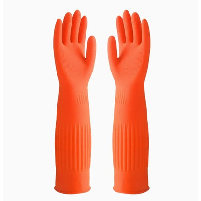 Kitchen Gloves Red Rose Rubber Cleaning Gloves | Multi-Purpose Gloves Protect. Home Dishwashing  38Cm