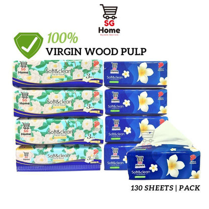 [4 packs] Tissue Paper Soft Packet | Pack Tissues | Tissue Cover Facial Tissue l 100% Virgin Pulp 130 sheets | 3 Ply