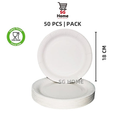 Disposable Paper Plate | Tableware Food Grade Safe |  Spoons | Forks | Straw | Stirrer 5PP