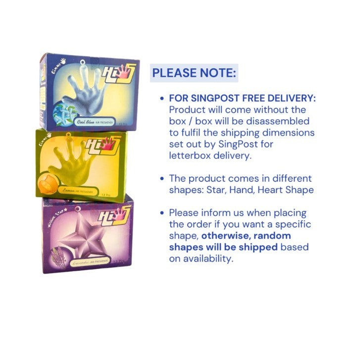 Air Freshener  | Hi5 Hanging Room Car Toilet Hi Five Hi 5 | Cool Blue / Lemon / Lavender 9g/Pcs